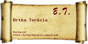 Brtka Terézia névjegykártya